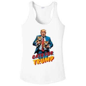 Cats For Trump 2024 Election Funny Trump Cats Lover Ladies PosiCharge Competitor Racerback Tank