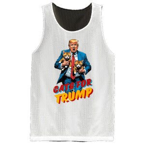 Cats For Trump 2024 Election Funny Trump Cats Lover Mesh Reversible Basketball Jersey Tank