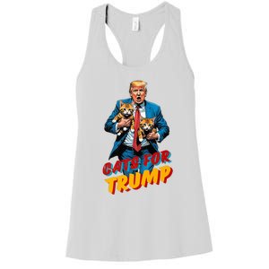 Cats For Trump 2024 Election Funny Trump Cats Lover Women's Racerback Tank