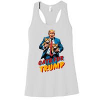 Cats For Trump 2024 Election Funny Trump Cats Lover Women's Racerback Tank