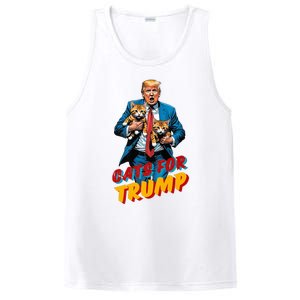 Cats For Trump 2024 Election Funny Trump Cats Lover PosiCharge Competitor Tank