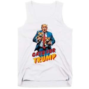 Cats For Trump 2024 Election Funny Trump Cats Lover Tank Top