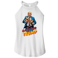 Cats For Trump 2024 Election Funny Trump Cats Lover Women's Perfect Tri Rocker Tank