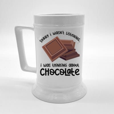 Cocoa Fan Thinking About Chocolate Funny Saying Gift Beer Stein