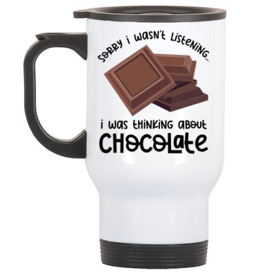 Cocoa Fan Thinking About Chocolate Funny Saying Gift Stainless Steel Travel Mug