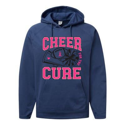 Cheer For The Cure Breast Cancer Football And Cheer Performance Fleece Hoodie