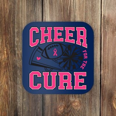 Cheer For The Cure Breast Cancer Football And Cheer Coaster