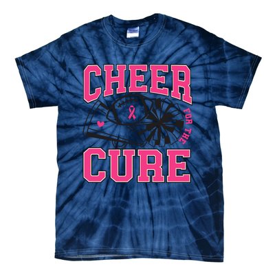 Cheer For The Cure Breast Cancer Football And Cheer Tie-Dye T-Shirt