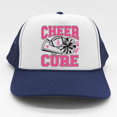 Cheer For The Cure Breast Cancer Football And Cheer Trucker Hat