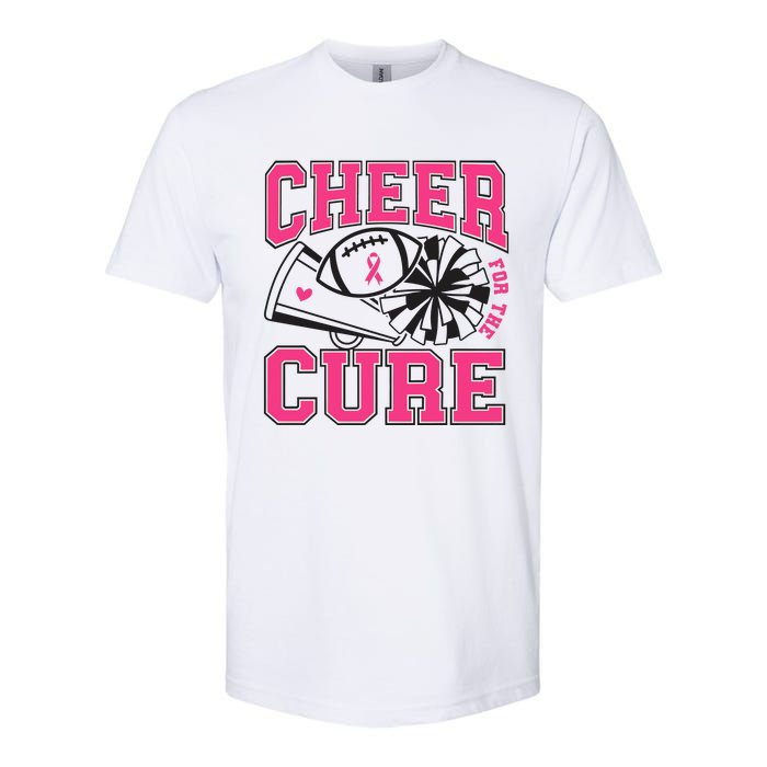 Cheer For The Cure Breast Cancer Football And Cheer Softstyle CVC T-Shirt