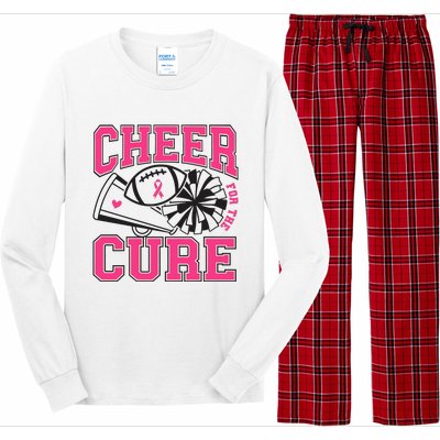 Cheer For The Cure Breast Cancer Football And Cheer Long Sleeve Pajama Set