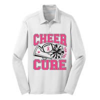 Cheer For The Cure Breast Cancer Football And Cheer Silk Touch Performance Long Sleeve Polo