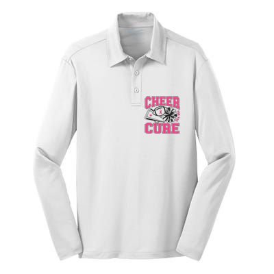 Cheer For The Cure Breast Cancer Football And Cheer Silk Touch Performance Long Sleeve Polo