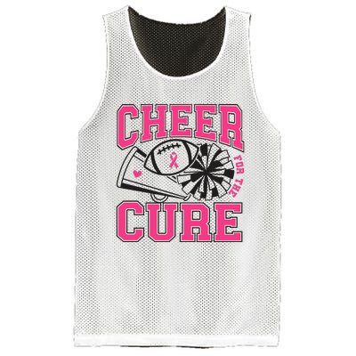 Cheer For The Cure Breast Cancer Football And Cheer Mesh Reversible Basketball Jersey Tank