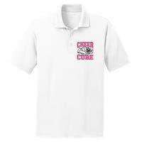 Cheer For The Cure Breast Cancer Football And Cheer PosiCharge RacerMesh Polo