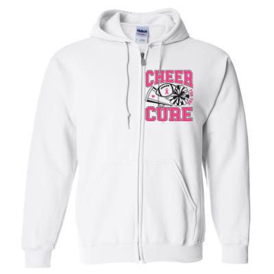 Cheer For The Cure Breast Cancer Football And Cheer Full Zip Hoodie