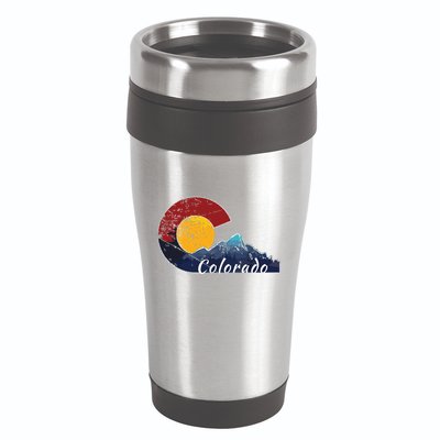 Colorado Flag Themed Mountain Scenery Colorado 16oz Travel Tumbler