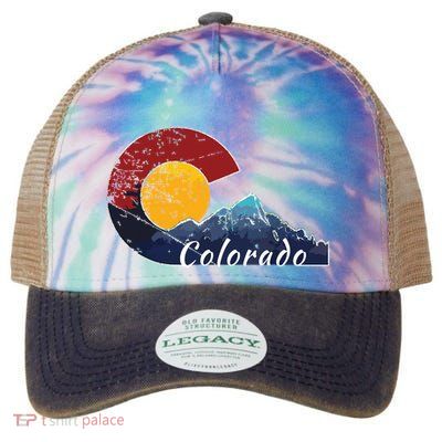 Colorado Flag Themed Mountain Scenery Colorado Legacy Tie Dye Trucker Hat