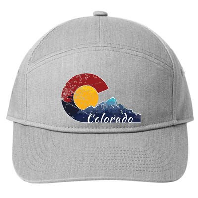 Colorado Flag Themed Mountain Scenery Colorado 7-Panel Snapback Hat