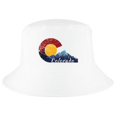Colorado Flag Themed Mountain Scenery Colorado Cool Comfort Performance Bucket Hat