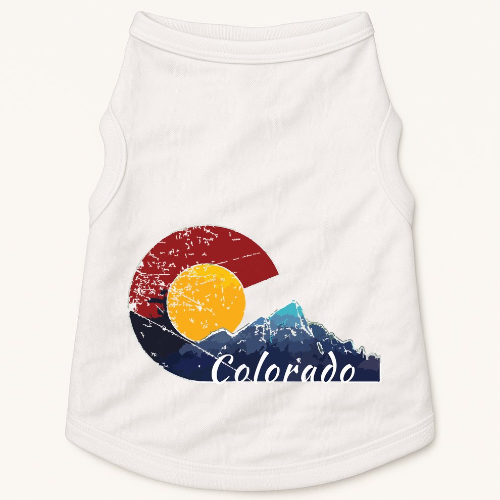 Colorado Flag Themed Mountain Scenery Colorado Doggie Tank