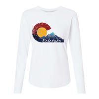 Colorado Flag Themed Mountain Scenery Colorado Womens Cotton Relaxed Long Sleeve T-Shirt