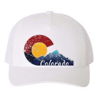 Colorado Flag Themed Mountain Scenery Colorado Yupoong Adult 5-Panel Trucker Hat