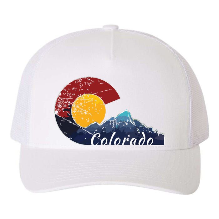 Colorado Flag Themed Mountain Scenery Colorado Yupoong Adult 5-Panel Trucker Hat