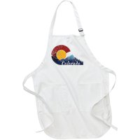 Colorado Flag Themed Mountain Scenery Colorado Full-Length Apron With Pockets