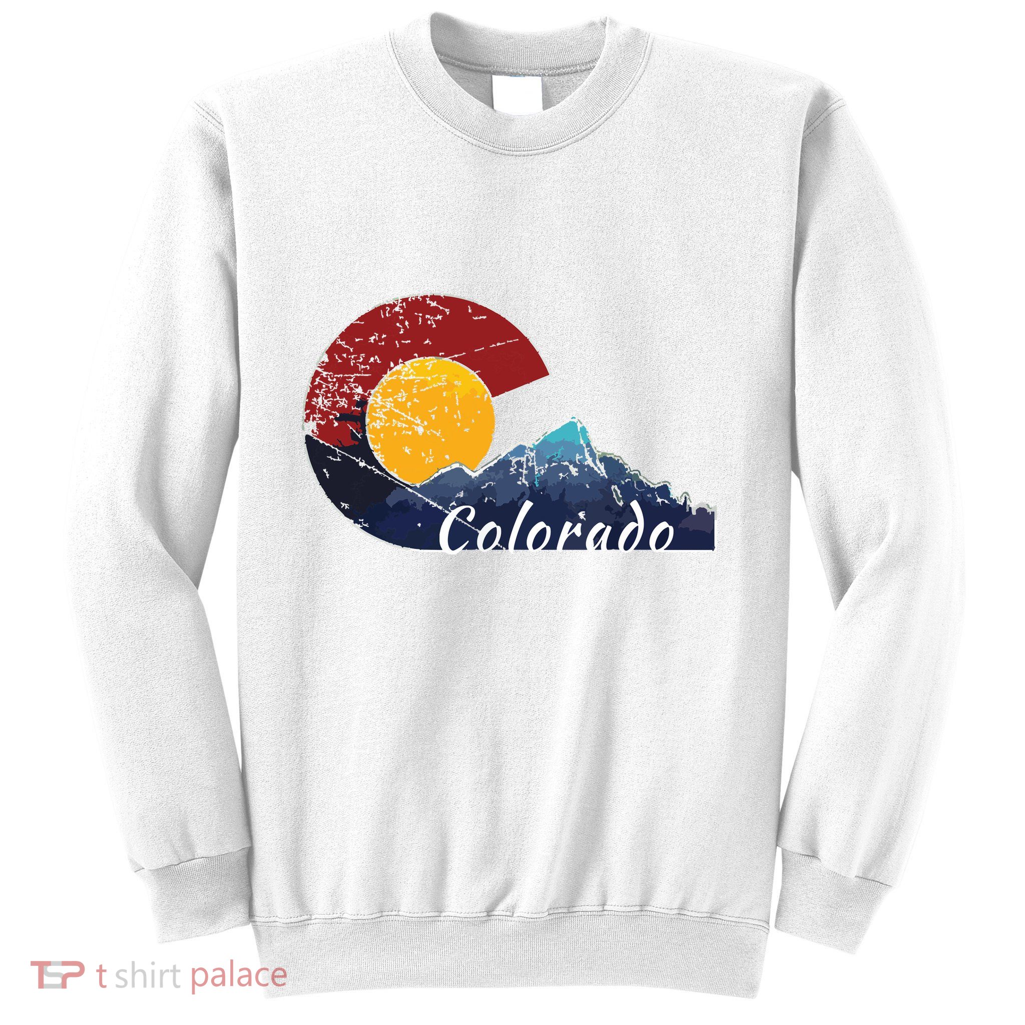 Colorado Flag Themed Mountain Scenery Colorado Sweatshirt
