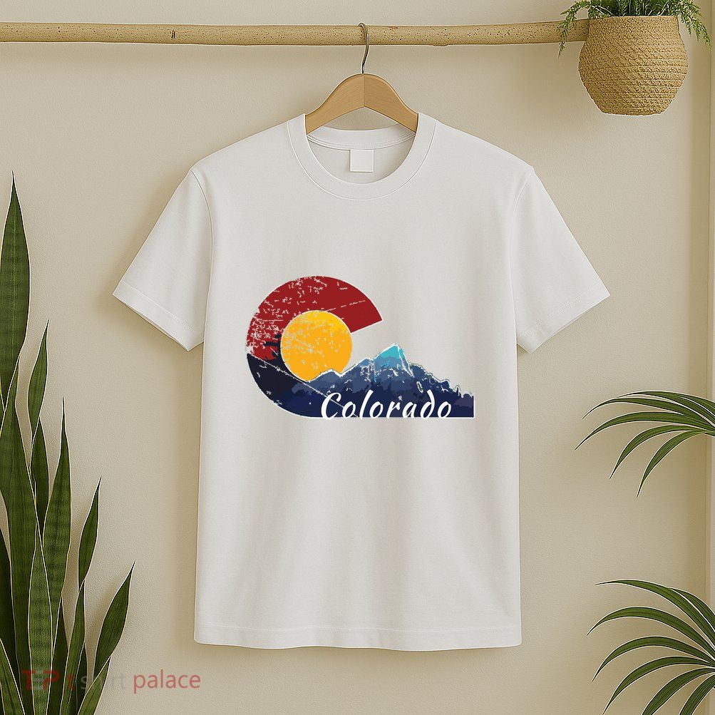 Colorado Flag Themed Mountain Scenery Colorado T-Shirt