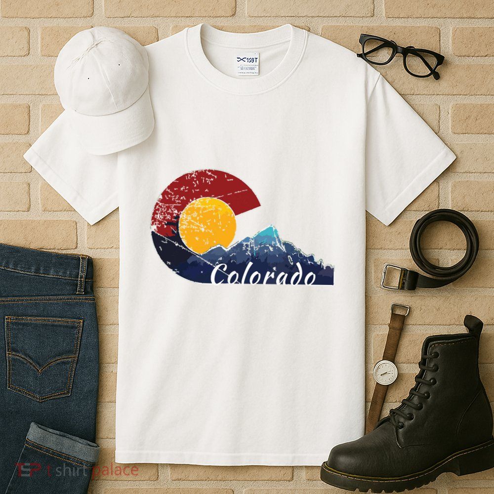 Colorado Flag Themed Mountain Scenery Colorado Tall T-Shirt