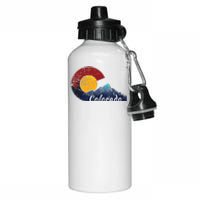 Colorado Flag Themed Mountain Scenery Colorado Aluminum Water Bottle