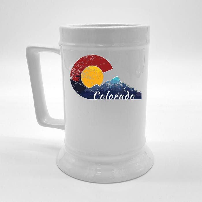 Colorado Flag Themed Mountain Scenery Colorado Beer Stein