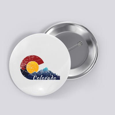 Colorado Flag Themed Mountain Scenery Colorado Button