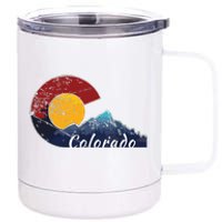 Colorado Flag Themed Mountain Scenery Colorado 12 oz Stainless Steel Tumbler Cup