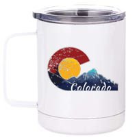 Colorado Flag Themed Mountain Scenery Colorado 12 oz Stainless Steel Tumbler Cup