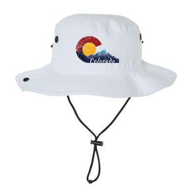 Colorado Flag Themed Mountain Scenery Colorado Bucket Hat
