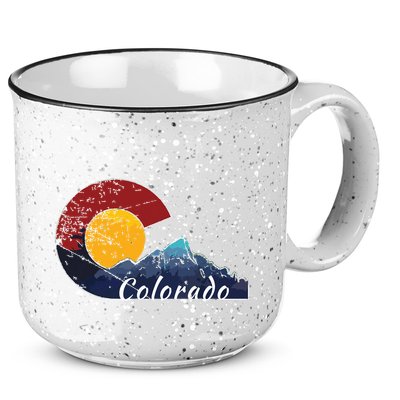 Colorado Flag Themed Mountain Scenery Colorado 15oz Campfire Ceramic Mug