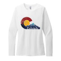 Colorado Flag Themed Mountain Scenery Colorado Womens CVC Long Sleeve Shirt