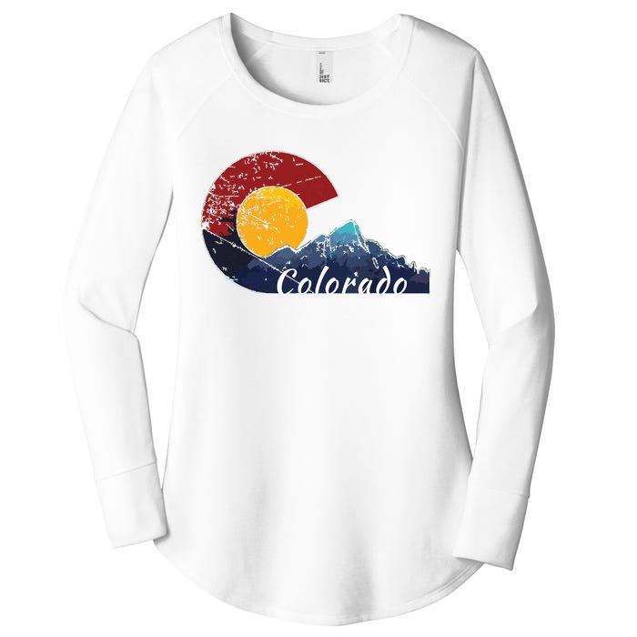 Colorado Flag Themed Mountain Scenery Colorado Women's Perfect Tri Tunic Long Sleeve Shirt