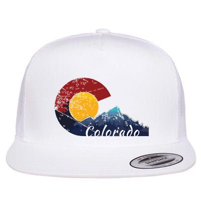 Colorado Flag Themed Mountain Scenery Colorado Flatbill Hat
