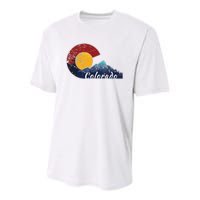 Colorado Flag Themed Mountain Scenery Colorado Youth Performance Sprint T-Shirt