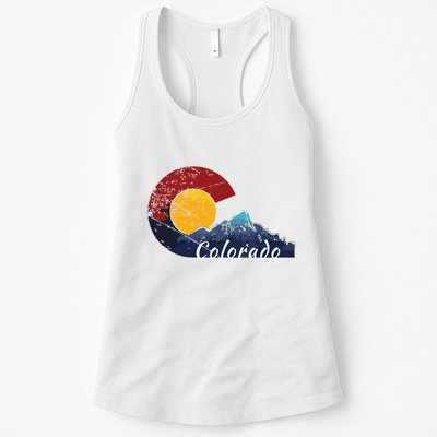 Colorado Flag Themed Mountain Scenery Colorado Womens Tank Top