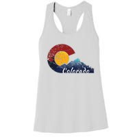 Colorado Flag Themed Mountain Scenery Colorado Women's Racerback Tank