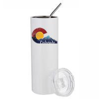 Colorado Flag Themed Mountain Scenery Colorado Stainless Steel Tumbler