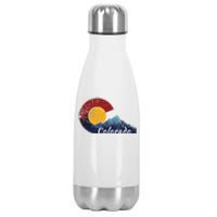 Colorado Flag Themed Mountain Scenery Colorado Stainless Steel Insulated Water Bottle