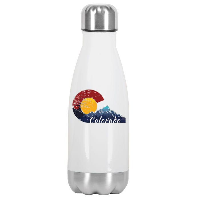 Colorado Flag Themed Mountain Scenery Colorado Stainless Steel Insulated Water Bottle