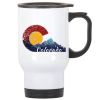 Colorado Flag Themed Mountain Scenery Colorado Stainless Steel Travel Mug