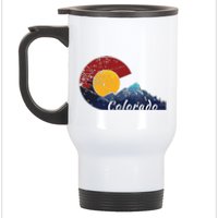 Colorado Flag Themed Mountain Scenery Colorado Stainless Steel Travel Mug